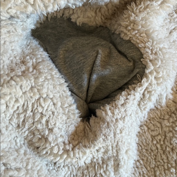 Ann Taylor Loft Light Blue Denim Jacket with White Sherpa Collar and lining - Picture 10 of 11